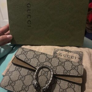 Gucci Beige and Brown Key & Card Holder